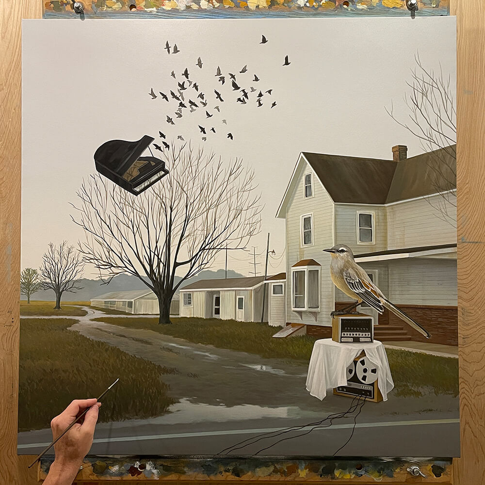 TThe Listener - acrylic painting by Delaware Artist Damon Pla
